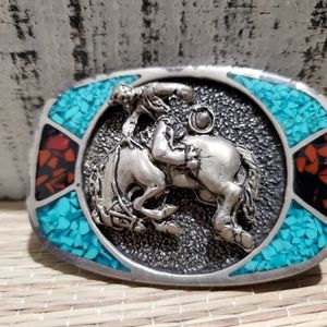 Turquoise Belt Buckle Horseback Riding Cowpoke